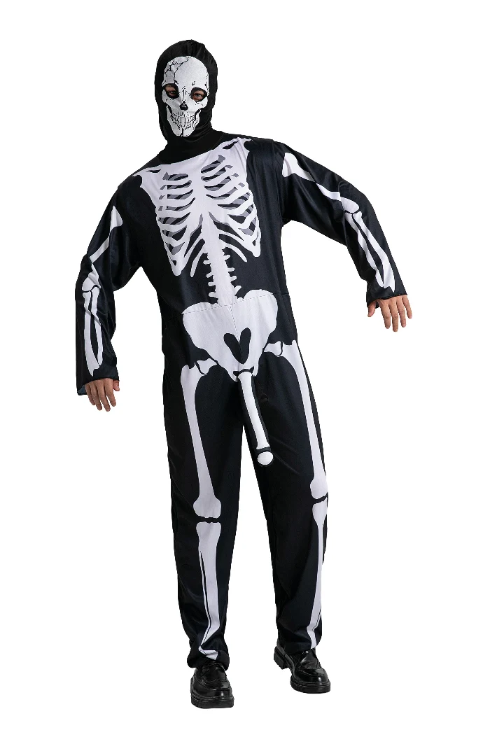 Kostuum funny skelet heren onesize