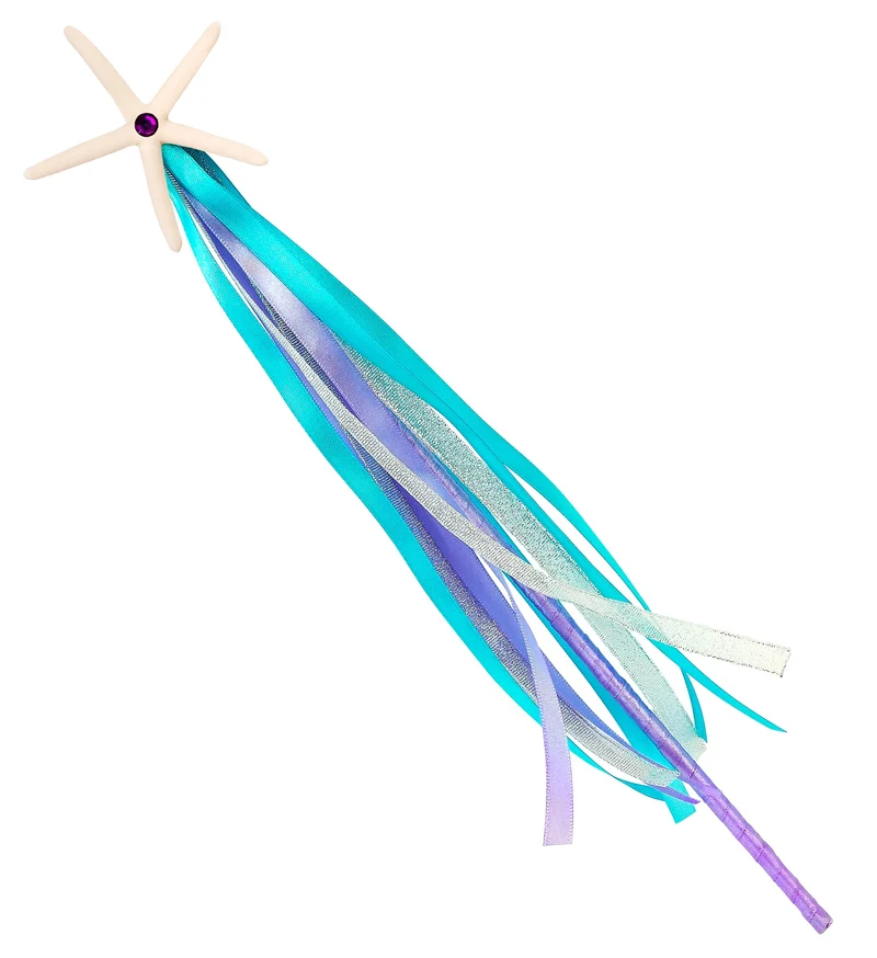 Zeemeermin toverstaf zeester met linten 39 cm