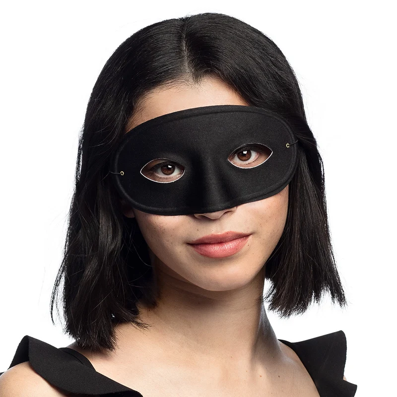 Oogmasker zwart effen Boland, voor dames en heren