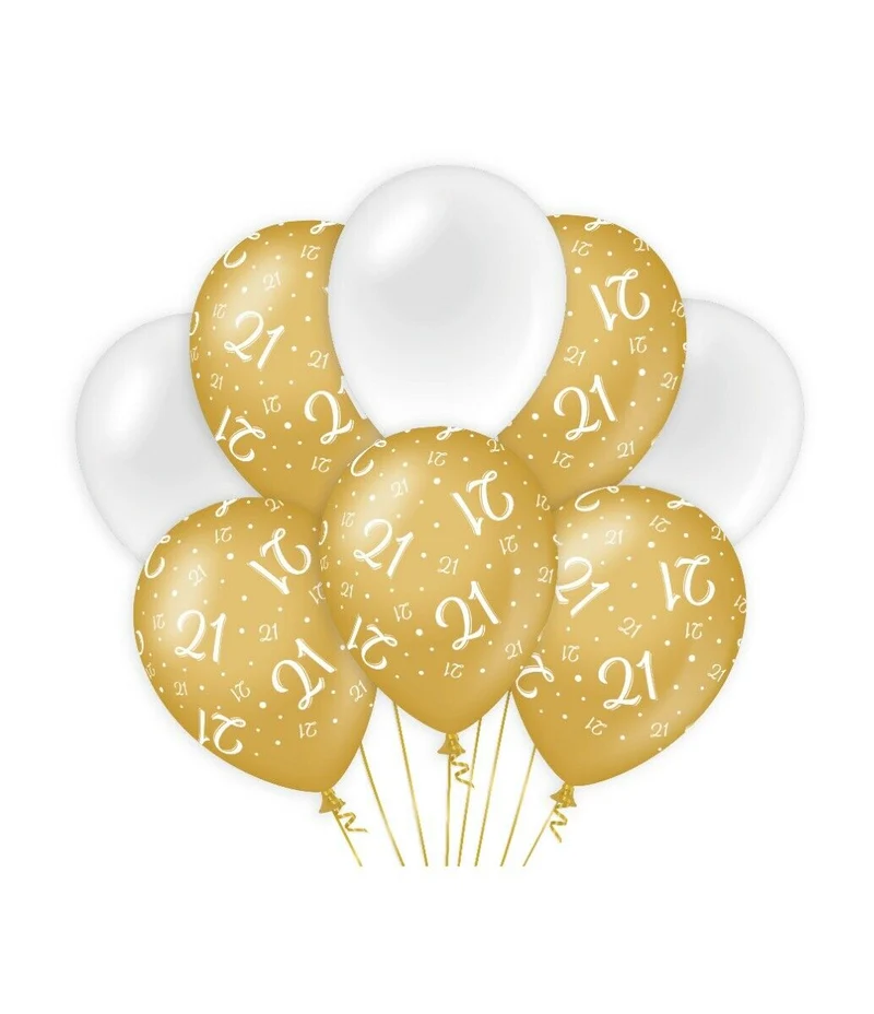 21 jaar Ballonnen - goud en wit