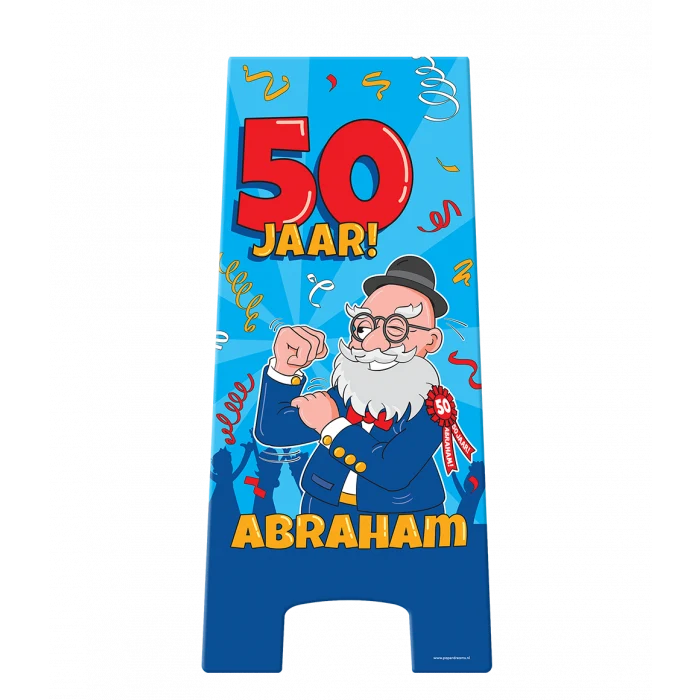 Abraham Stoepbord - 58 x 24 cm - cartoon - 50 jaar