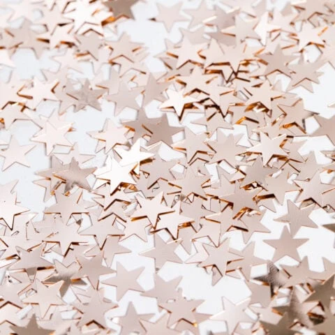 Tafelconfetti - 14 gram - rose gouden sterretjes