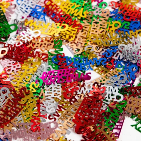 Tafelconfetti - 14 gram - Merry Christmas - gekleurd