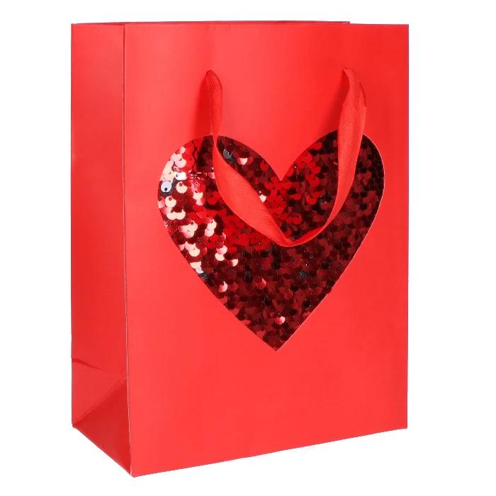 WJ Gift Bag Gift bag with red sequins