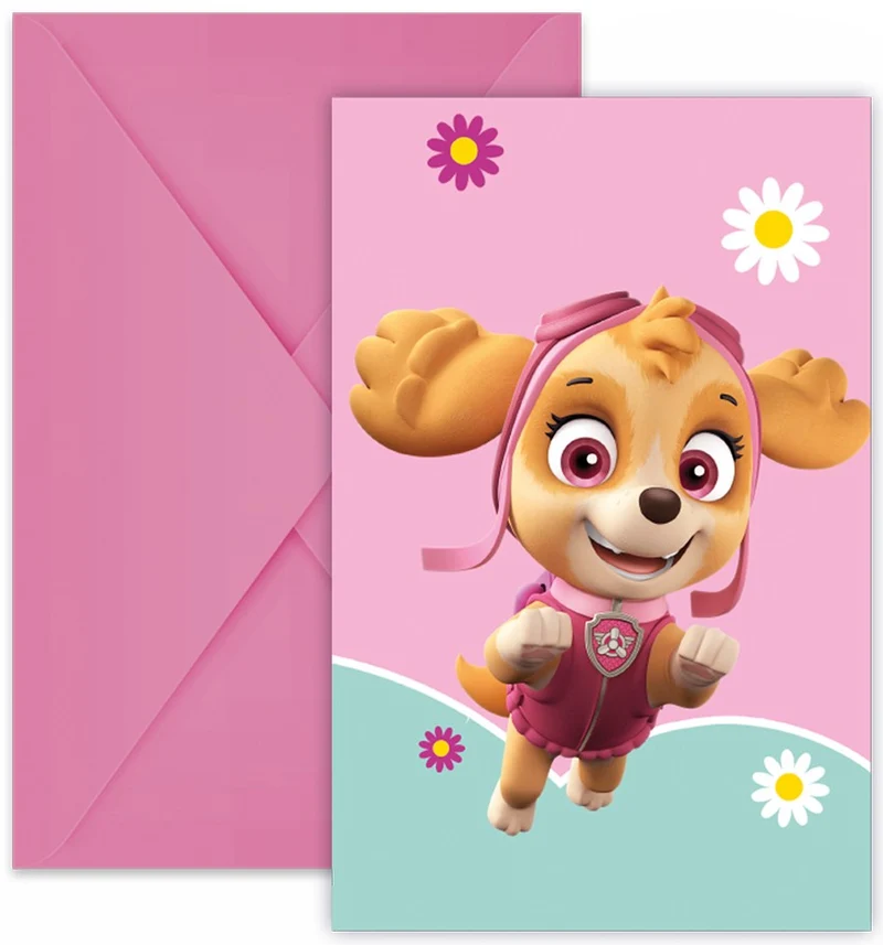 Uitnodigingen Paw Patrol Skye En Everest (6st)