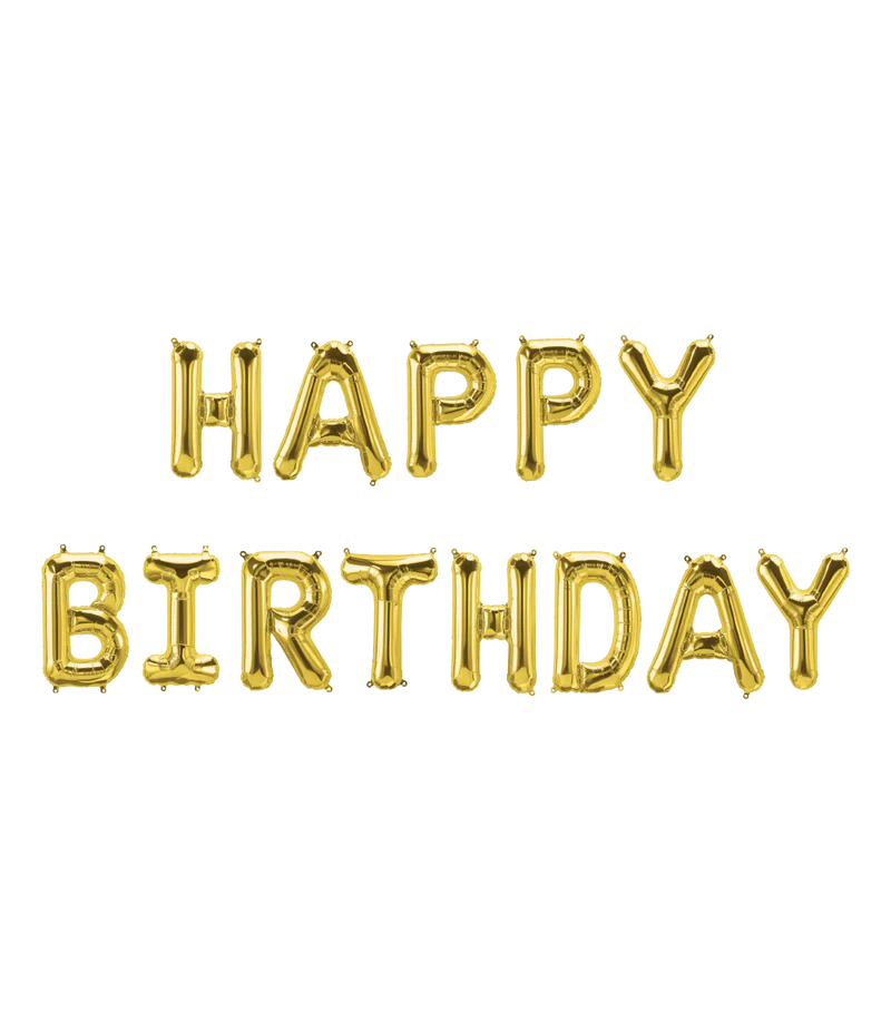 Folieballon Happy Birthday Goud – 190×40 cm - Leeg