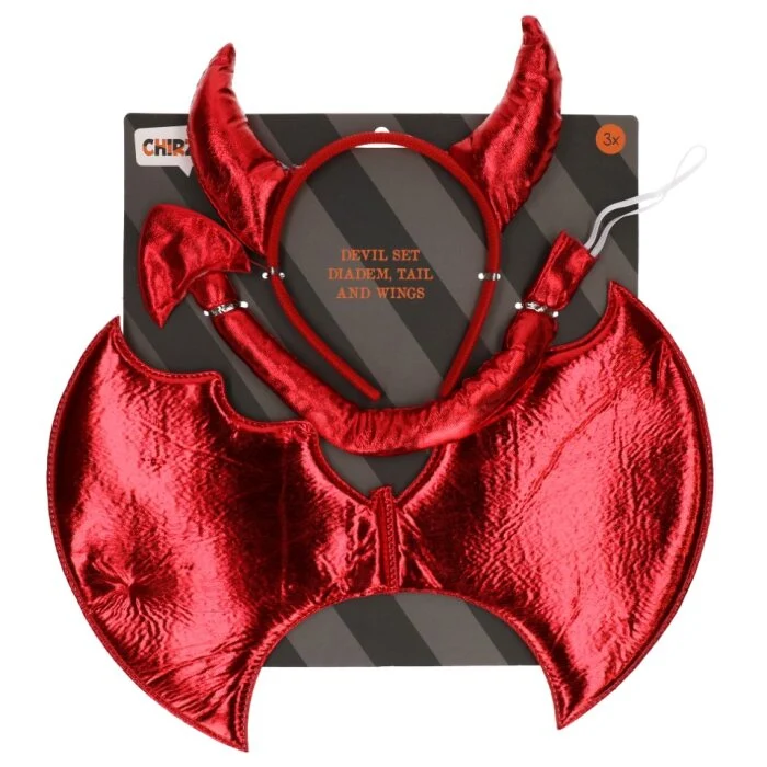 Duivelset Halloween rood 3-delig