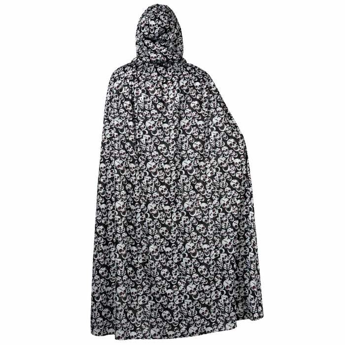 Cape Halloween schedels zwart/wit one size