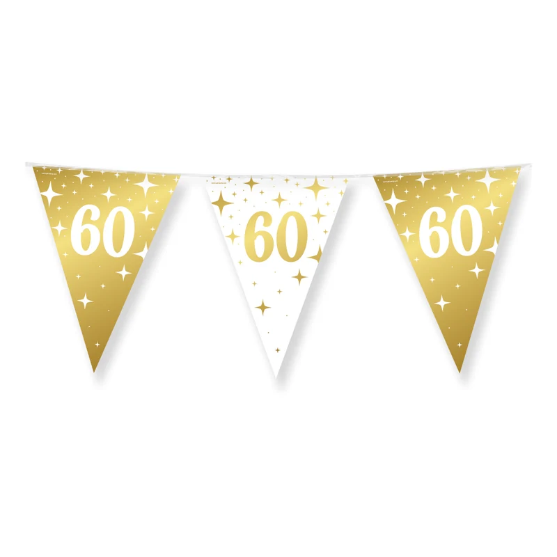 60 Jaar Slinger Wit Goud 10 meter - 20x30 cm