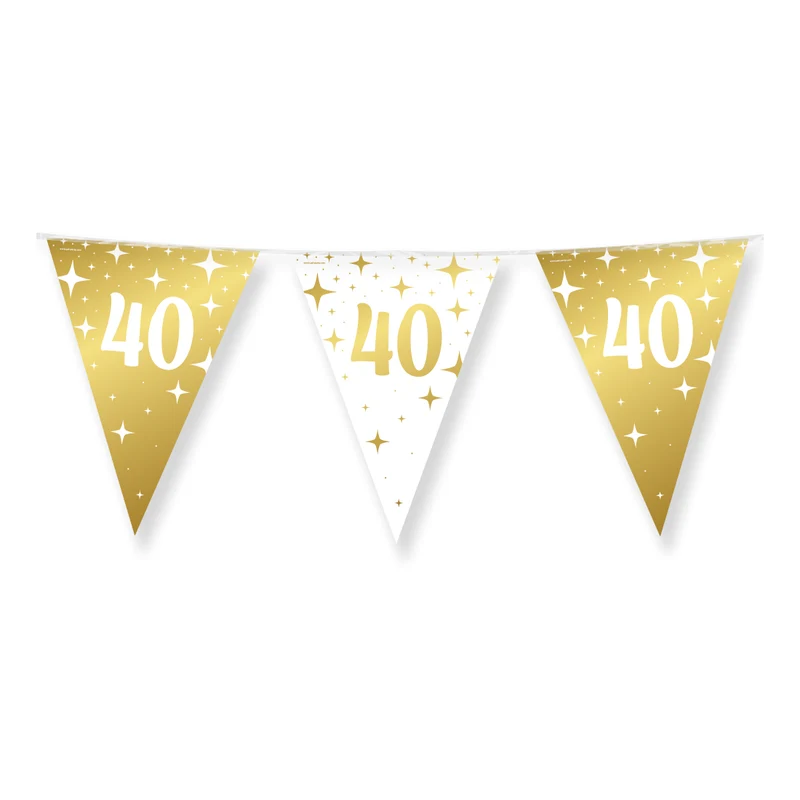 40 Jaar Slinger Wit Goud 10 meter - 20x30 cm