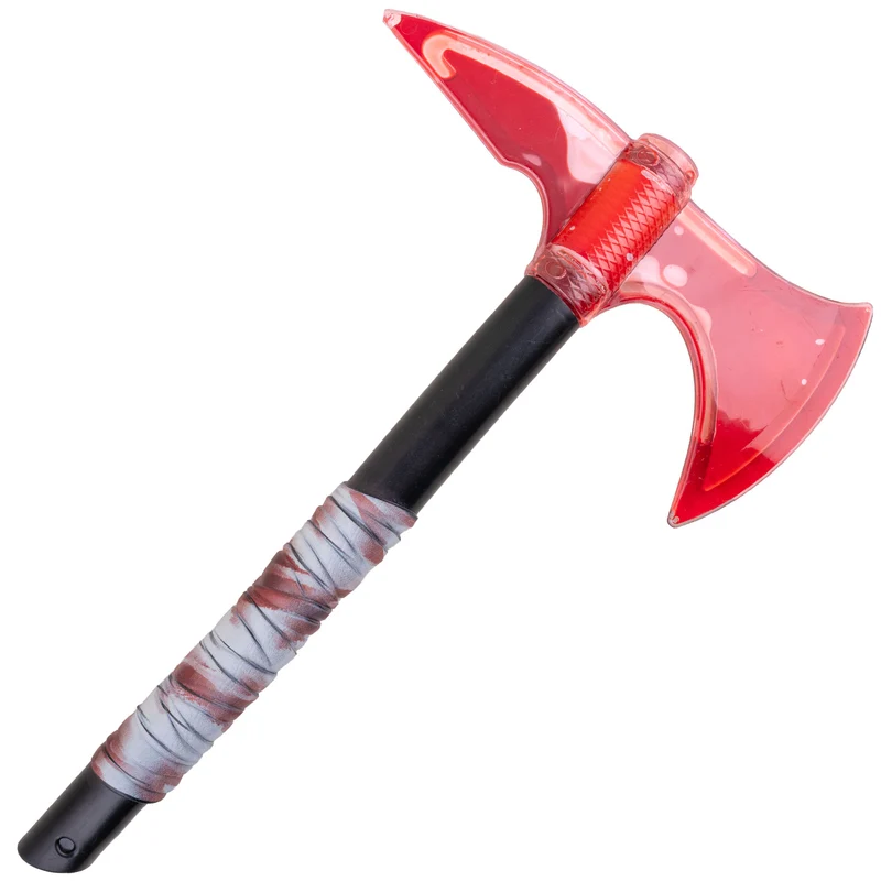 Bijl met bloed nepbijl rood met zwarte steel