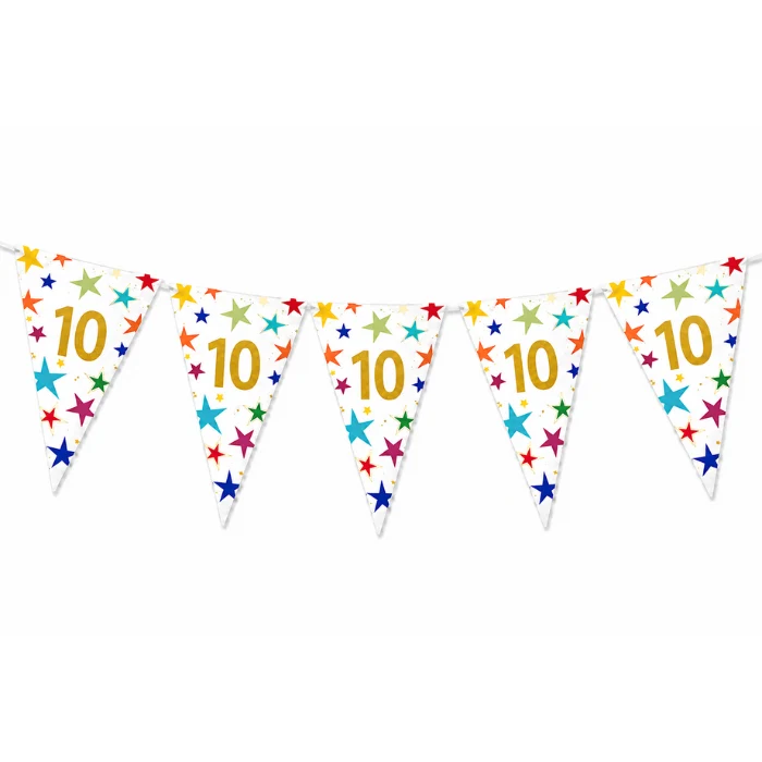 Vlaggenlijn Sterren 10 jaar - 6m (15 vlaggen)