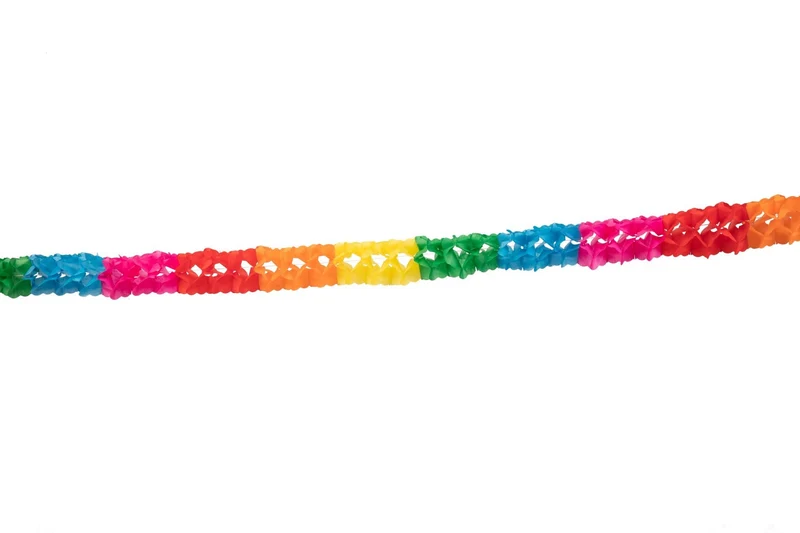 Regenboog Papieren crêpeslinger - 4 meter