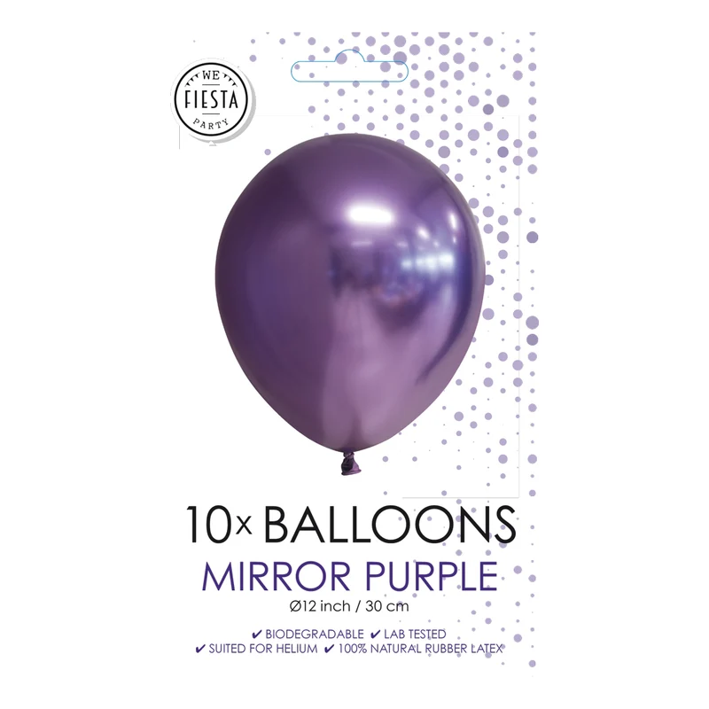 Glanzende paarse chroom ballonnen - 10 stuks