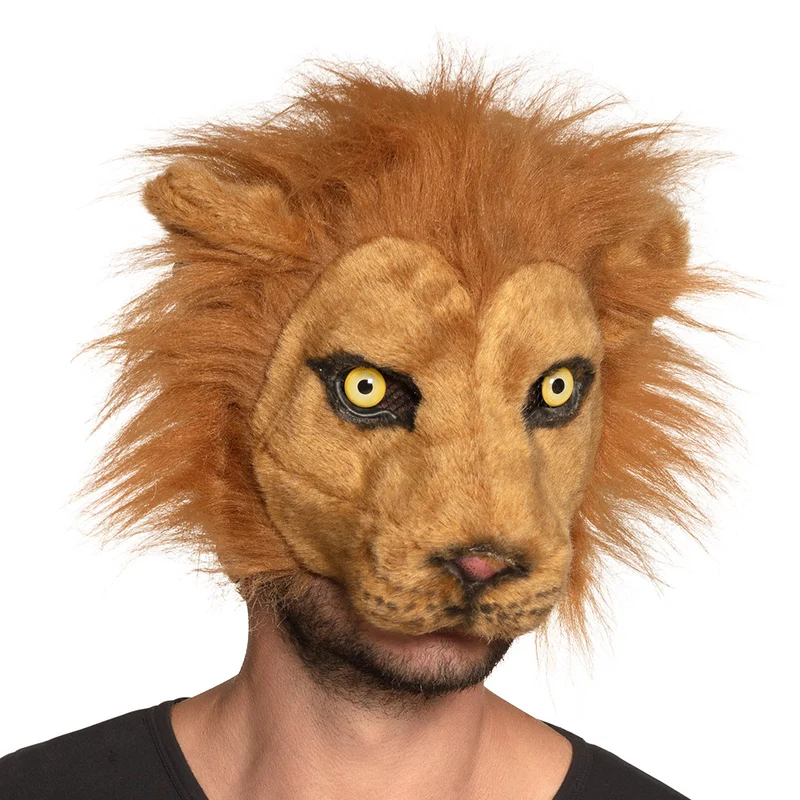 Leeuwenmasker pluche halfmasker met manen heren