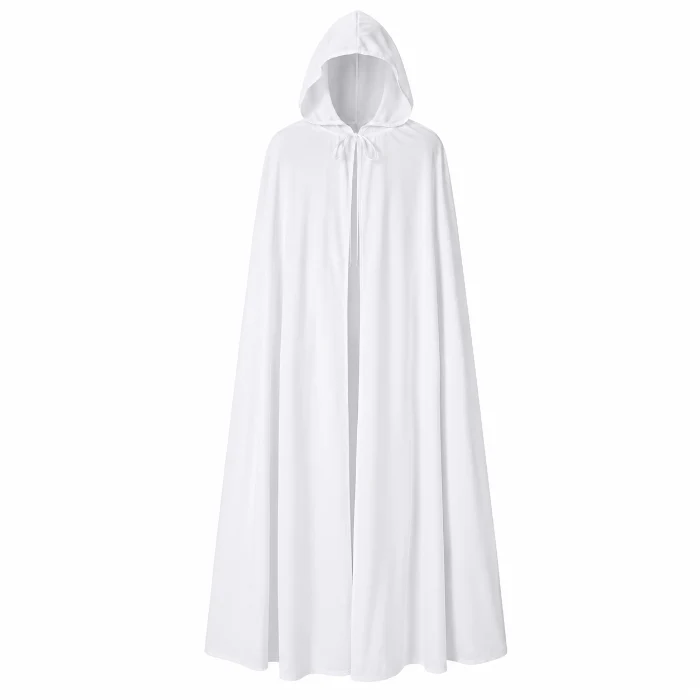 Cape Halloween capuchon wit volwassene