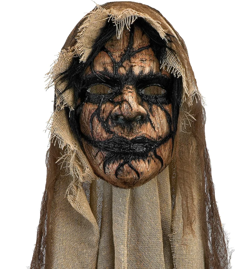Demonen masker met cape heren bruin Halloween