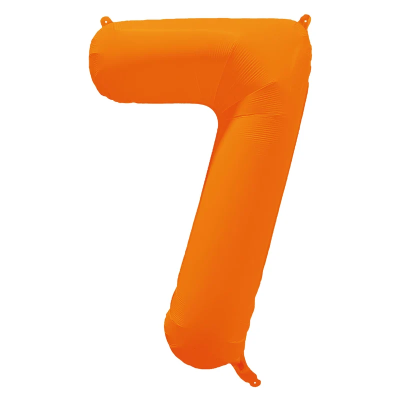 Folieballon Cijfer 7 Neon Oranje 86 cm