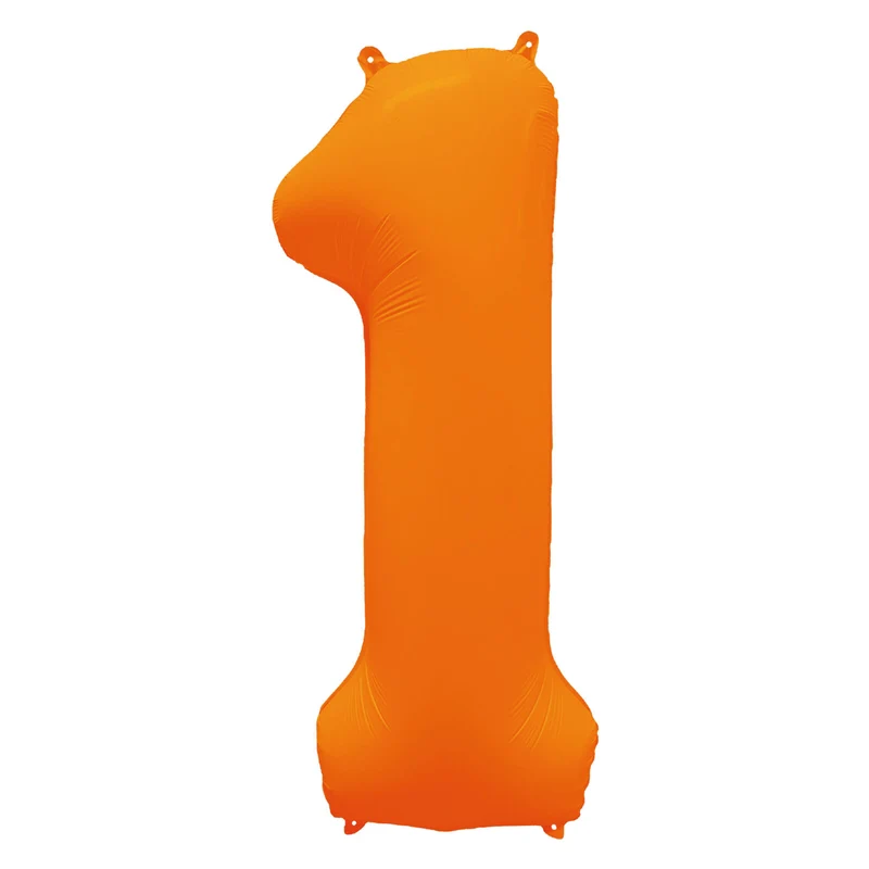 Folieballon Cijfer 1 Neon Oranje 86 cm