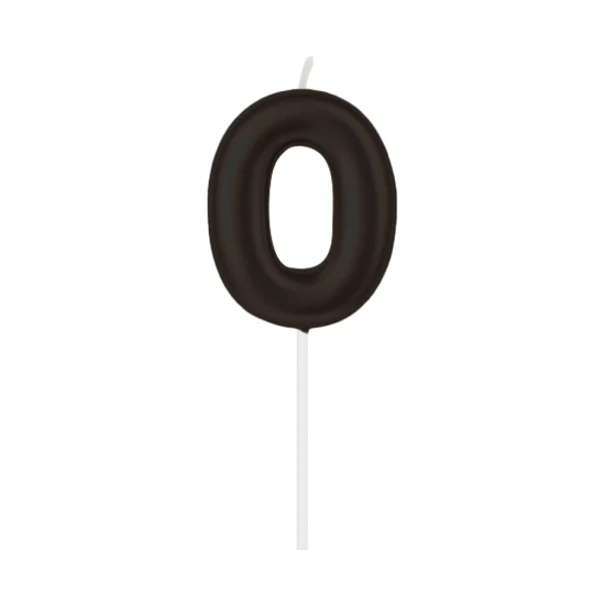0 Jaar Kaars – Zwart – 10,5 cm