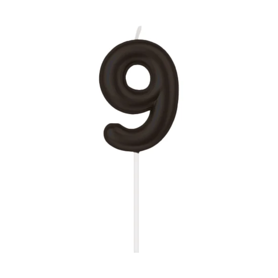 9 Jaar Kaars – Zwart – 10,5 cm