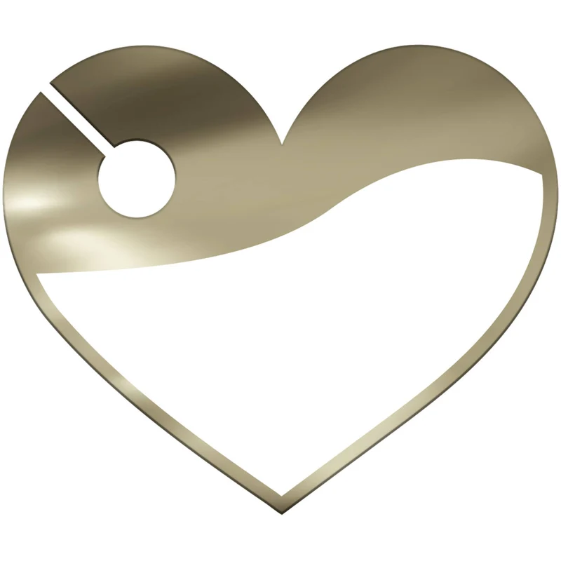 Naamkaartje Wijnglas Hart Goud (6st)