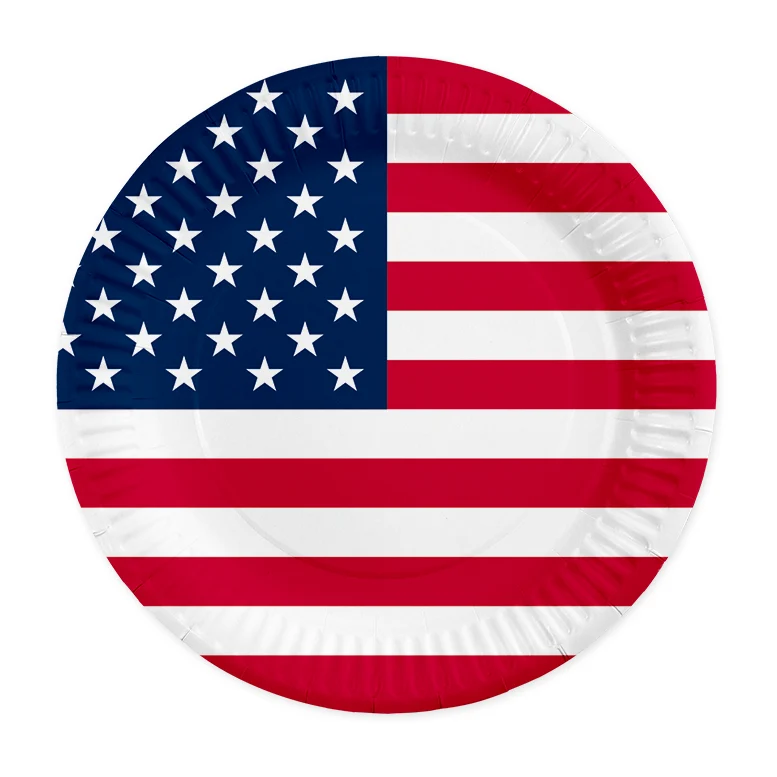 8 Papieren borden 23 cm – Amerika
