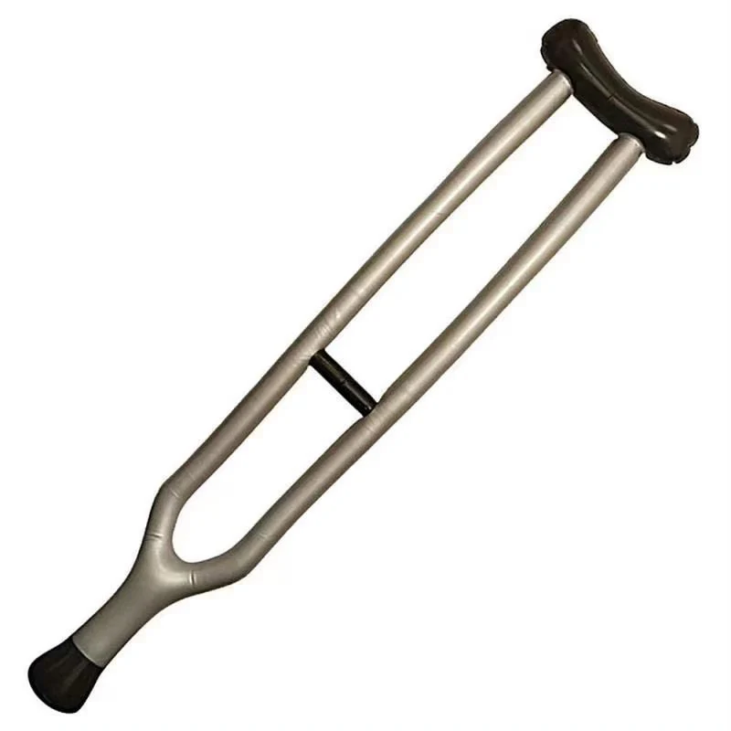 Kruk opblaasbaar 120 cm grijs met bruine handgreep