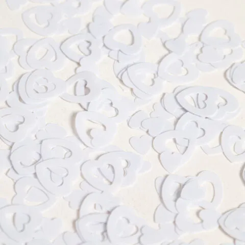 Tafelconfetti - 14 gram - witte open hartjes