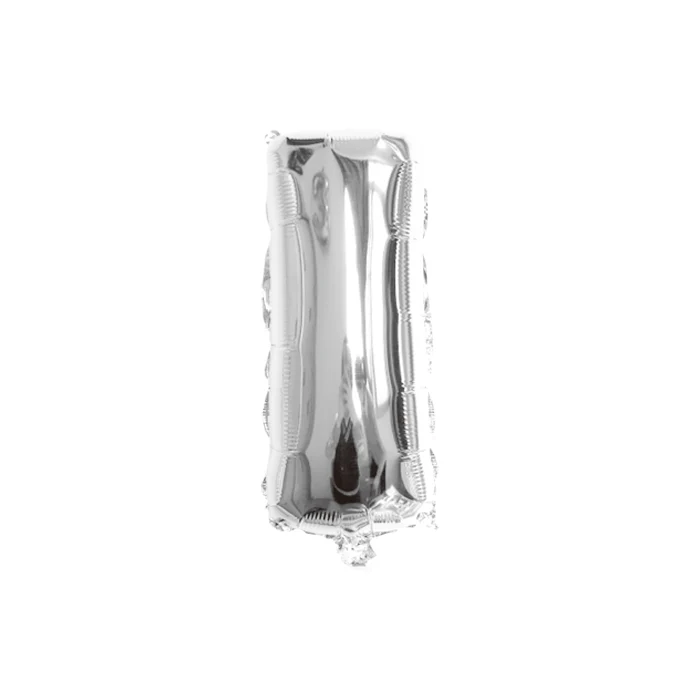 Folieballon letter I zilver - 35 cm