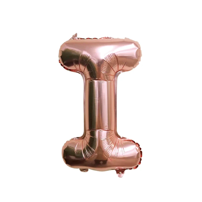 Folieballon letter I roségoud - 35 cm