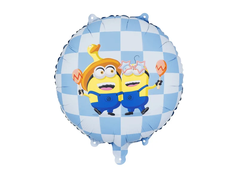 Folieballon Minion Blauw/Wit Rond 45cm