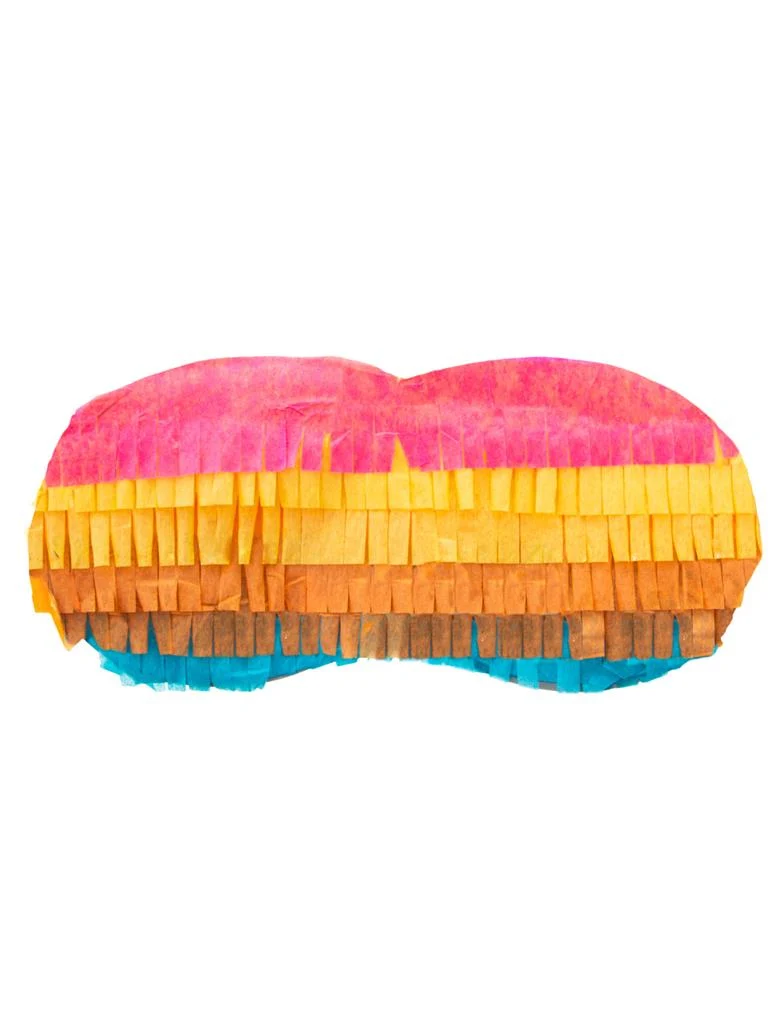 Pinata masker gestreept, oogmasker van papier multicolor