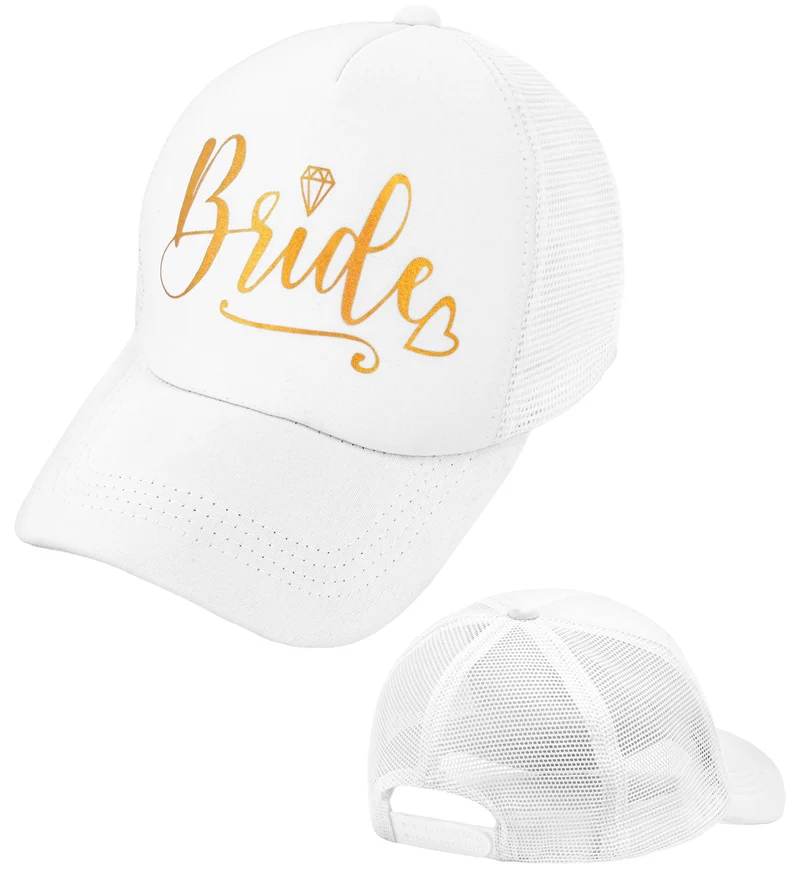Bride pet wit met gouden opdruk voor dames