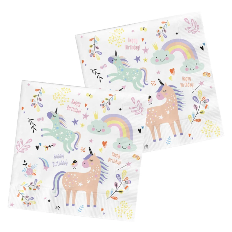 Servetten Unicorns & Rainbows 20 st - 33x33 cm