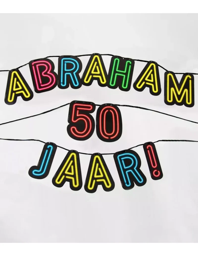 Slinger Abraham 50 jaar! Neon 5 meter