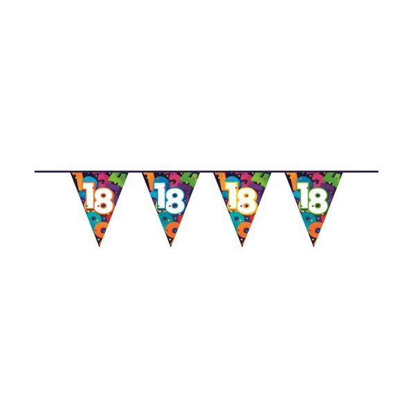 Gekleurde slinger 18 jaar 10 meter