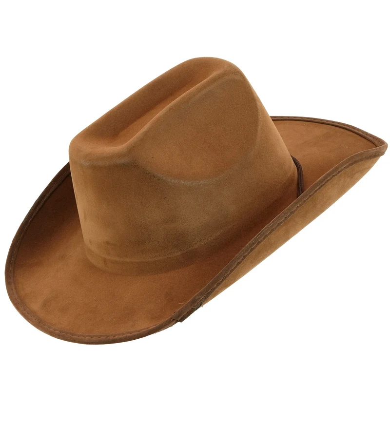 Cowboy hoed bruin suède-look met stormkoord volwassenen