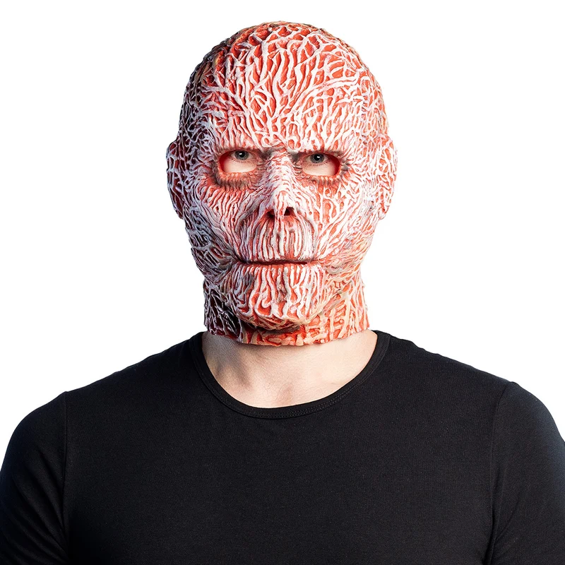 Latex hoofdmasker Creep rood aderpatroon heren