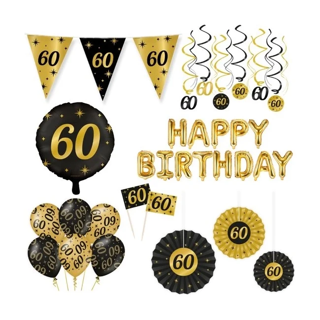 Classy Party 60 jaar verjaardag versiering pakket XL