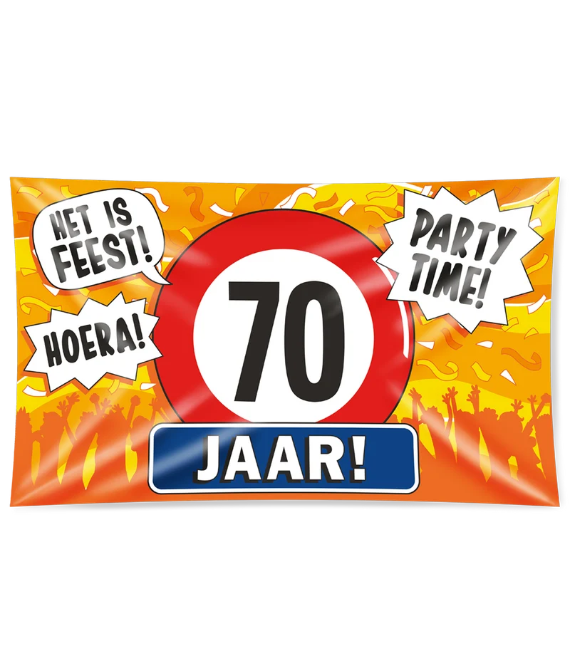 70 jaar Gevelvlag XXL - 90 x 150 cm