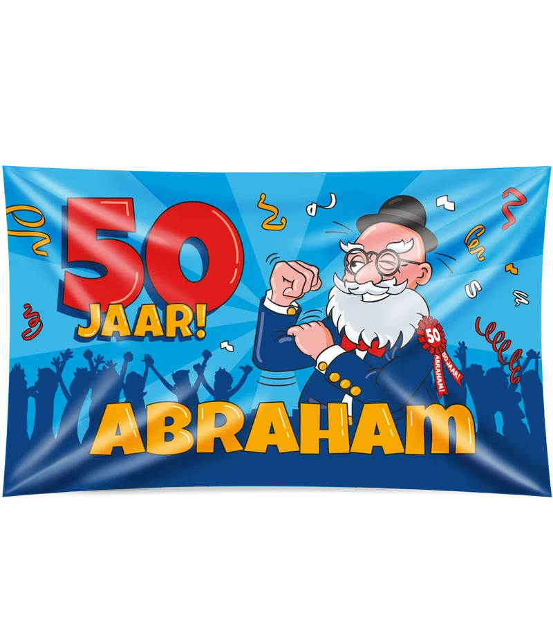 Abraham cartoon - Gevelvlag XXL - 90 x 150 cm