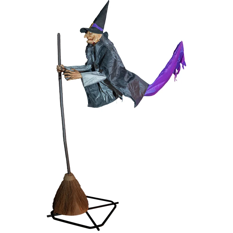 Halloween animatronic vliegende heks Willa 310 cm