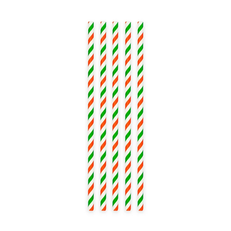 Papieren Rietjes Groen/Wit/Rood (20st)