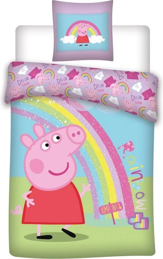 Peppa Pig Rainbow Dekbedovertrek (140x200cm)