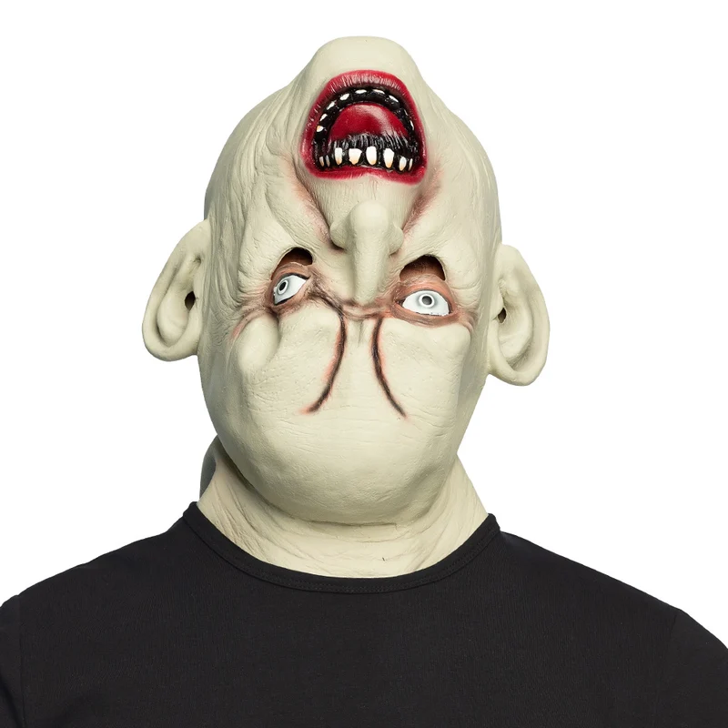 Latex hoofdmasker Balthazar met omgedraaid gezicht heren