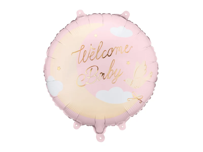 Folieballon Welcome Baby Roze (35cm)