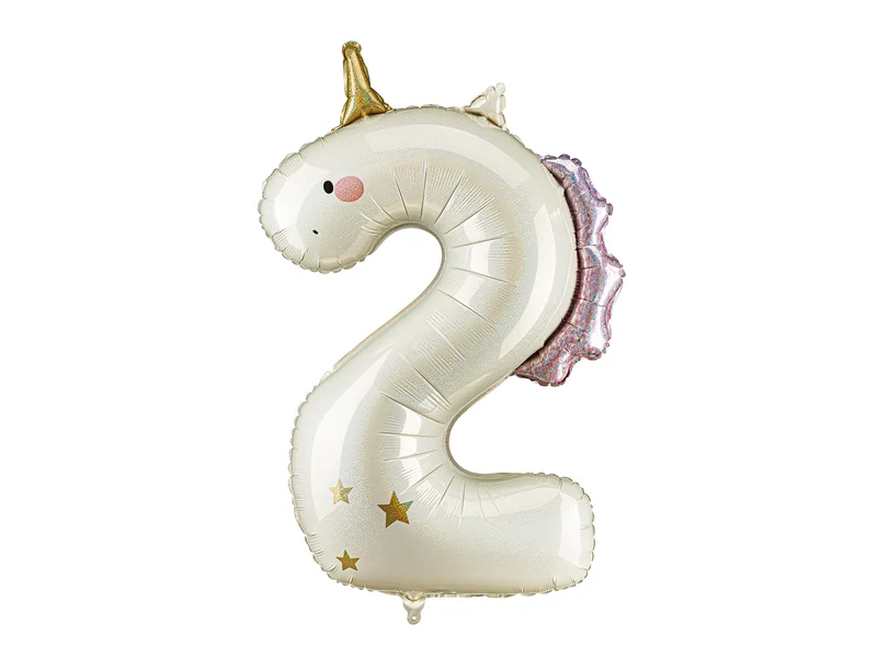 Folieballon Cijfer 2 Unicorn (93cm)