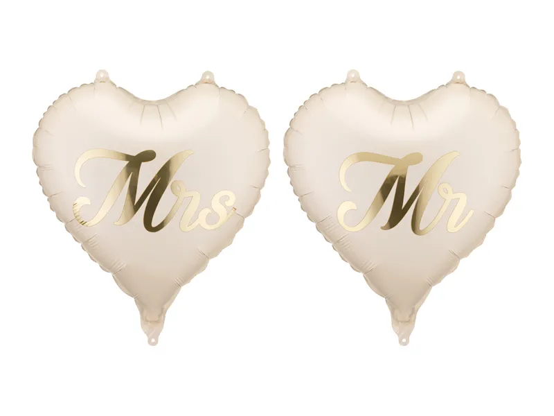 Folieballonnen Hart Elegant Mr En Mrs (45cm)