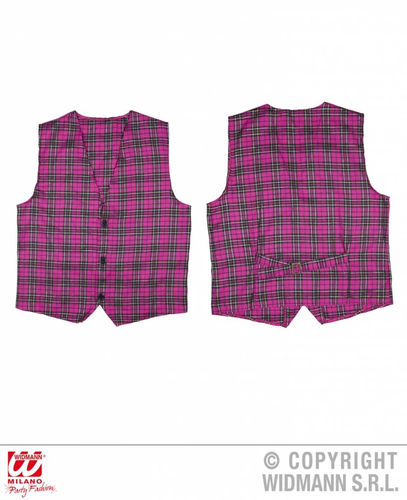 Tartan vest roze